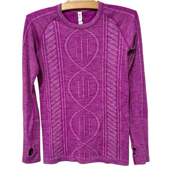 Lululemon | Top Pink Rest Less Pullover Long Sleeve Ribbed Thumb Holes- Size 6 - Picture 1 of 8